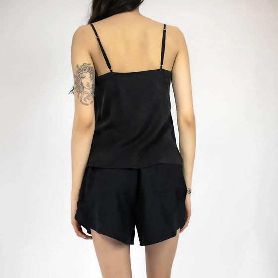 Silk Dreamscape Black Camisole NOKAYA