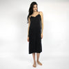 Silk Dreamscape Long Slip Black Dress NOKAYA