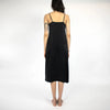 Silk Dreamscape Long Slip Black Dress NOKAYA