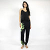 Silk Dreamscape Pyjama Pants Black Flower NOKAYA