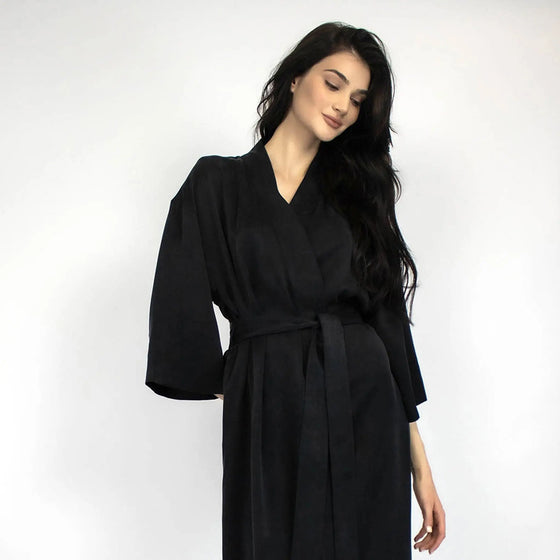 Silk Dreamscape Short Kimono Robe NOKAYA