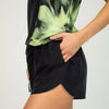 Silk Dreamscape Shorts Black Flower NOKAYA