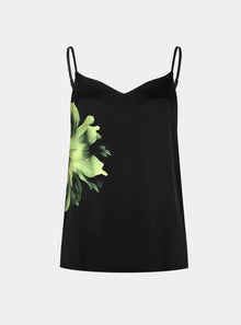  Silk Dreamscape Slip Dress Black Flower NOKAYA