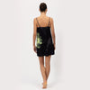 Silk Dreamscape Slip Dress Black Flower NOKAYA