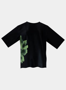  Silk Dreamscape T-Shirt Black Flowers NOKAYA