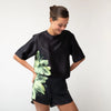 Silk Dreamscape T-Shirt Black Flowers NOKAYA