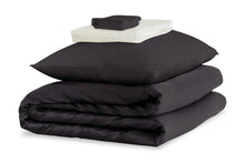  Mayfairsilk Charcoal and Ivory Silk Duvet Set #1 MayfairSilk