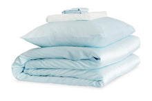  Mayfairsilk Pastel Blue and Brilliant White Silk Duvet Set MayfairSilk