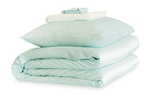  Mayfairsilk Teal Breeze and Ivory Silk Duvet Set MayfairSilk