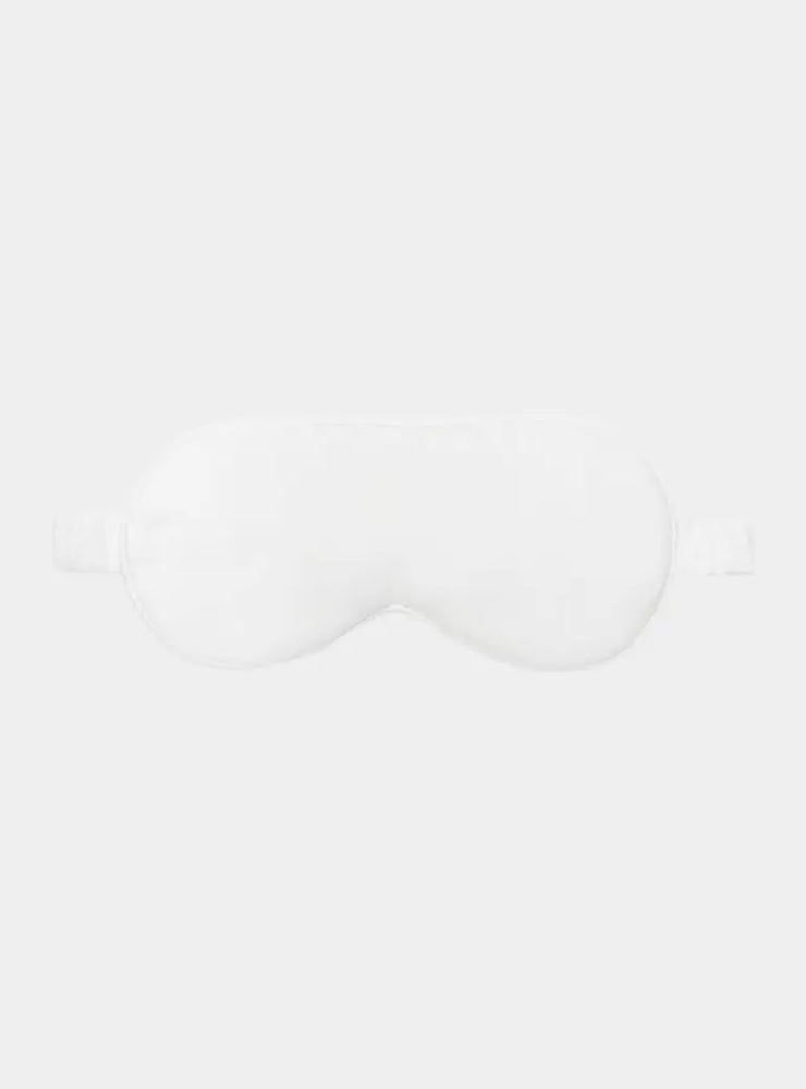 Silk Eye Mask Sleep in White (Eucalyptus Silk) Ethical Bedding