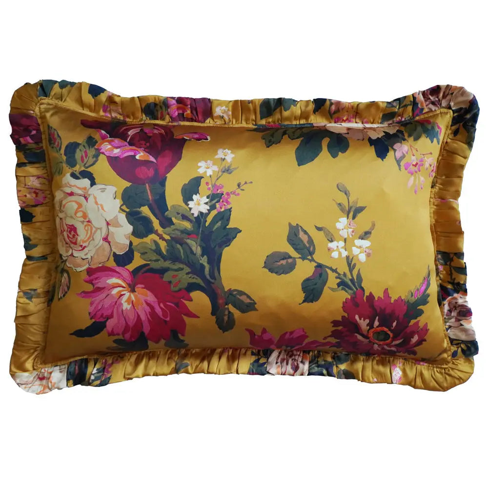 Silk Oblong Ruffle Cushion Made With Liberty Fabric STATELY KRISTINA Coco & Wolf