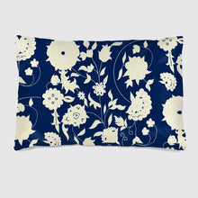  Silk Pillowcase - Navy With Carpet Flower Pattern Long Studio Design