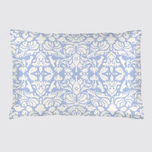  Silk Pillowcase - Pale Blue With White Hummingbird Damask Pattern Long Studio Design