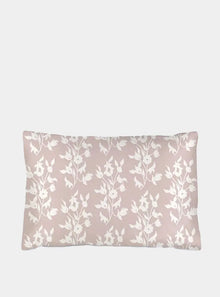  Silk Pillowcase - Pink With White Foliage Long Studio Design