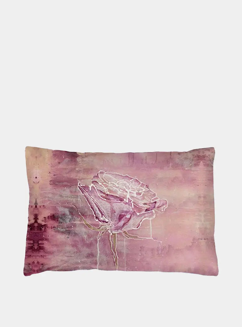 Silk Pillowcase - Violet Pink Rose Long Studio Design