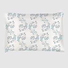  Silk Pillowcase - White With Fibonacci Turquoise Flowers Long Studio Design