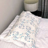 Silk Pillowcase - White With Fibonacci Turquoise Flowers Long Studio Design