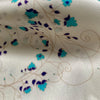 Silk Pillowcase - White With Fibonacci Turquoise Flowers Long Studio Design