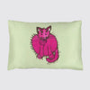 Silk Pillowcase for Children - Green and Pink - Purry With a Sock Long Studio Design