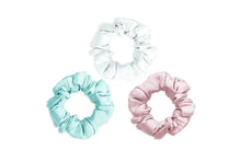  Mayfairsilk Brilliant White / Teal Breeze / Precious Pink Silk Scrunchies Set