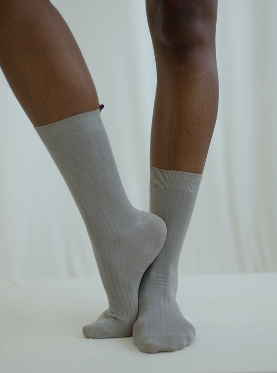 Silk Ribbed Socks