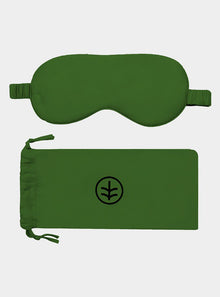  Silk Eye Mask Sleep in Forest Green (Eucalyptus Silk)