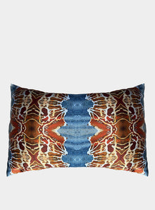  Silk Pillowcase - Orange and Blue