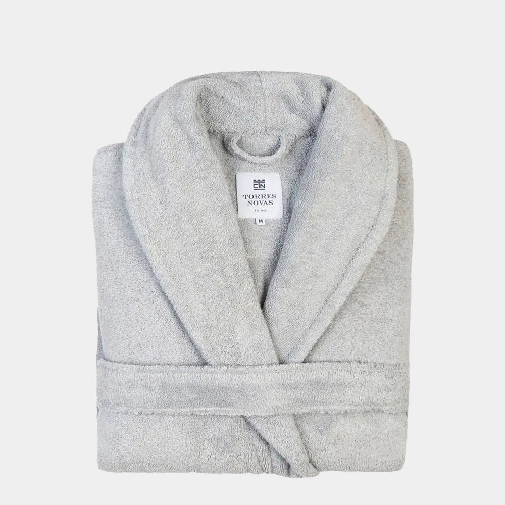 Silver Grey Classic Cotton Bathrobe Torres Novas