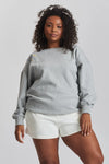 Simia Orchid-Embroidered Ethical-Cotton Sweatshirt - Mist Marl Grey Peachaus