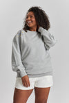 Simia Orchid-Embroidered Ethical-Cotton Sweatshirt - Mist Marl Grey Peachaus