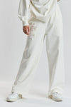 Sitka Blossom-Embroidered Ethical-Cotton Joggers - Moonlight White Peachaus