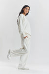 Sitka Blossom-Embroidered Ethical-Cotton Joggers - Moonlight White Peachaus