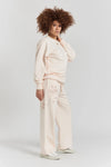 Sitka Blossom-Embroidered Ethical-Cotton Joggers - Shoreline Peach Peachaus