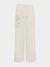 Sitka Blossom-Embroidered Ethical-Cotton Joggers - Shoreline Peach