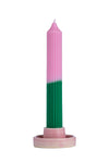 Skinny Tall Drippy Pillar Candle, Pink & Green NO HOLDER Lords Fragrance House