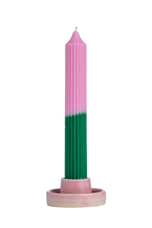  Skinny Tall Drippy Pillar Candle, Pink & Green NO HOLDER Lords Fragrance House