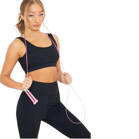 Skipping Rope & Bag Set - Black SMUG