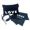 Skipping Rope, Resistance Band & Bag Fitness Set - Love Print, Black SMUG