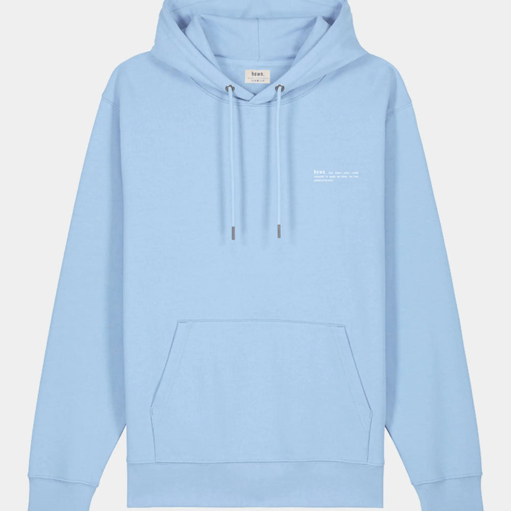 Sky Blue Mens Organic Cotton Relaxed-Fit Hoodie hewn.