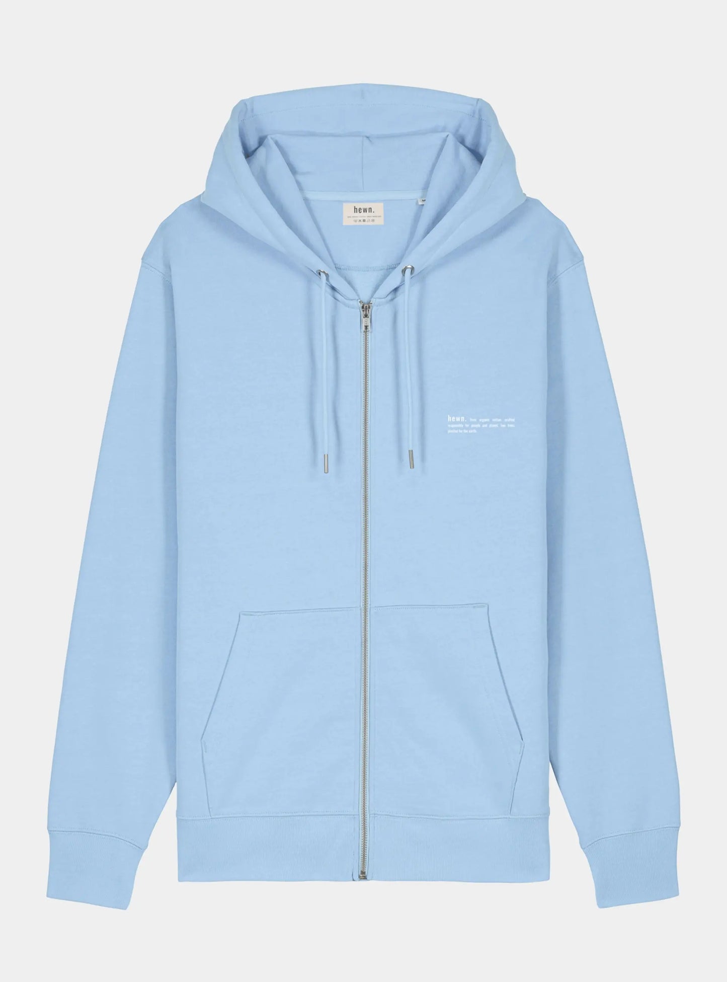 Sky Blue Mens Organic Cotton Relaxed-Fit Zip Hoodie hewn.