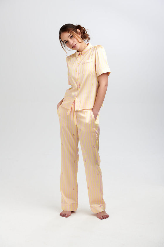 Poppy Lemonade Stripe Silk Blouse