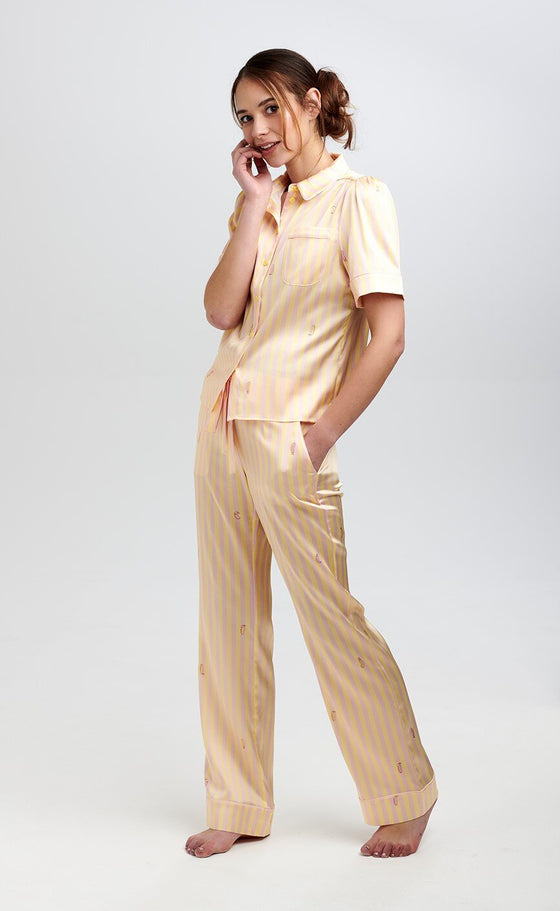 Poppy Lemonade Stripe Silk Trouser