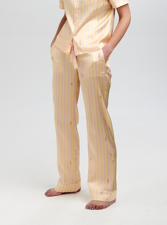 Poppy Lemonade Stripe Silk Trouser