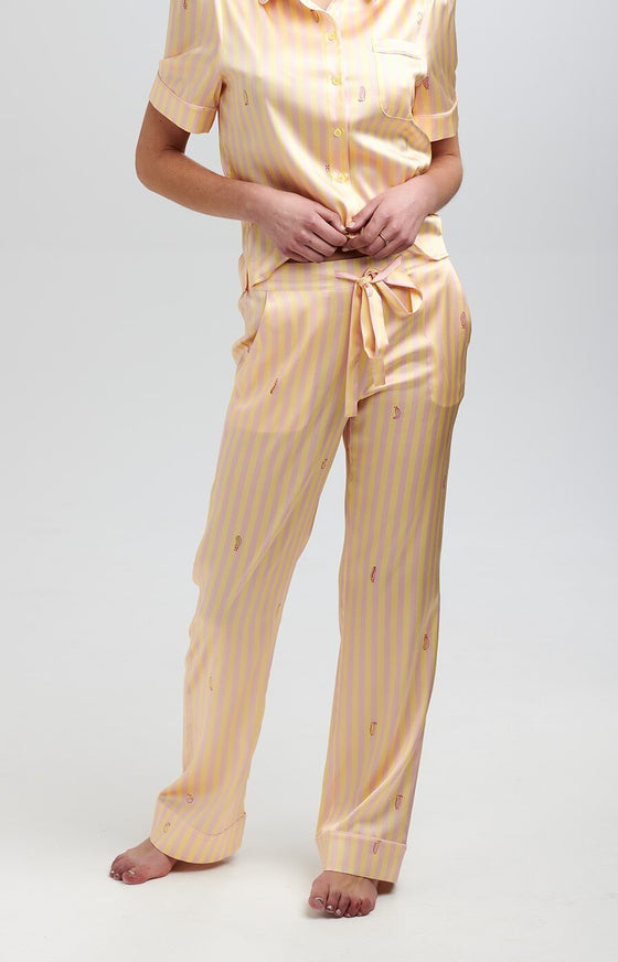 Poppy Lemonade Stripe Silk Trouser