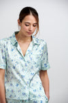 Poppy Glacier Butterfly Silk Blouse