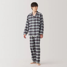  Smoky Brown Check Men's Side Seamless Flannel Pyjamas MUJI UK