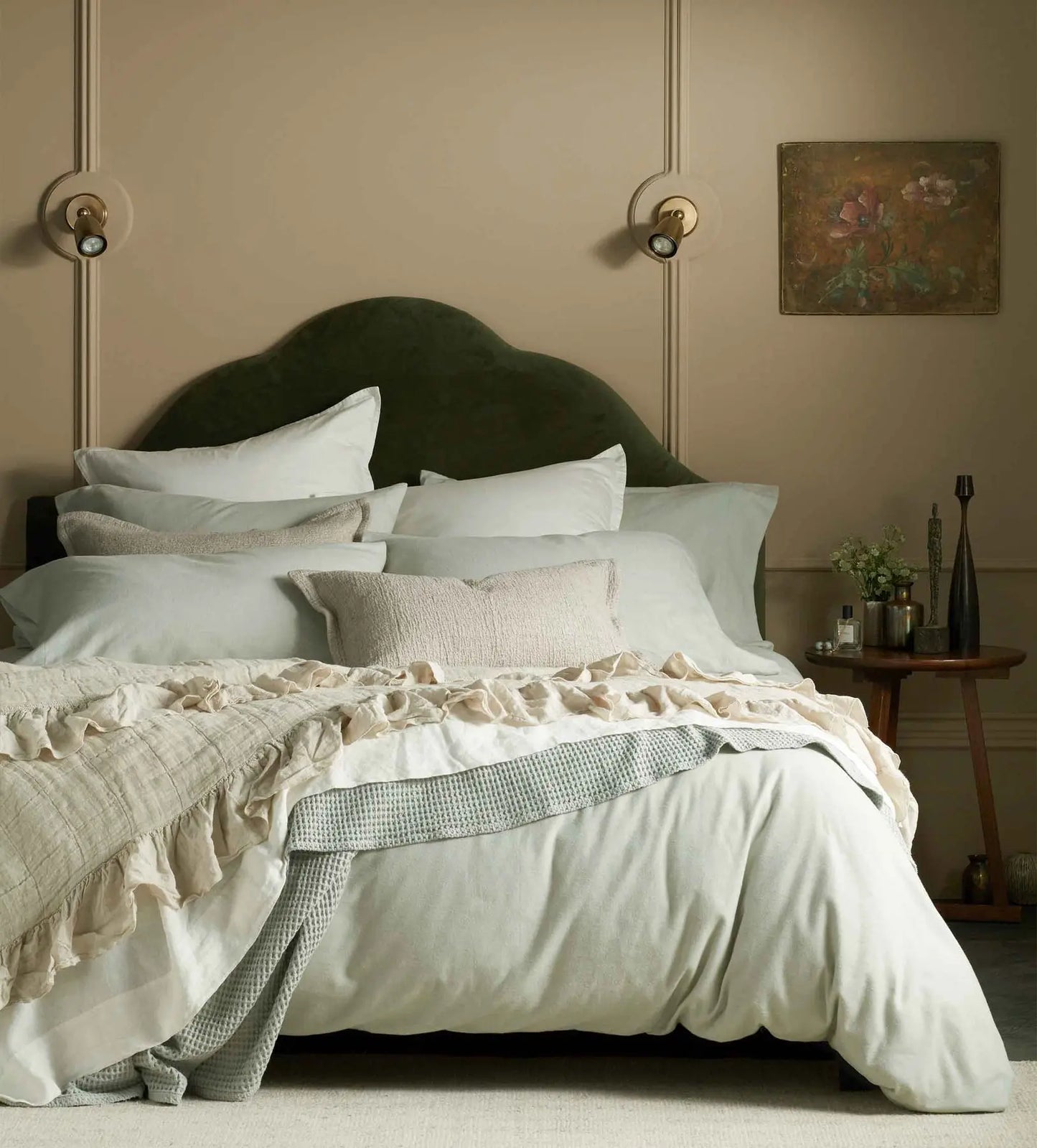 Soft Green Henry Brushed 100% Cotton Bed Linen The Secret Linen Store