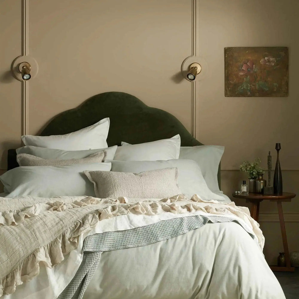 Soft Green Henry Brushed 100% Cotton Bed Linen The Secret Linen Store