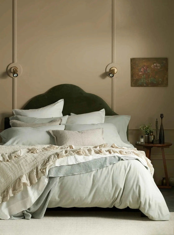 Soft Green Henry Brushed 100% Cotton Bed Linen The Secret Linen Store