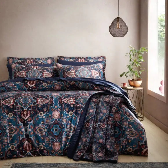 Soukara Dream Navy Bedspread Dunelm